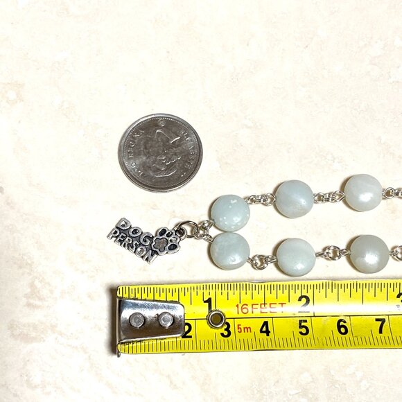 Genuine Pale Green Serpentine Necklace, Cute Dog Person Paw Print  + Gemstone - Picture 11 of 13